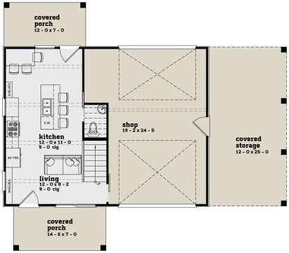 First Floor for House Plan #7174-00006