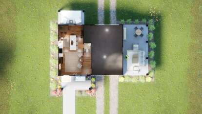 Overhead First Floor for House Plan #7174-00006