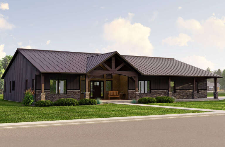 House Plan House Plan #28266 Angled Front Elevation