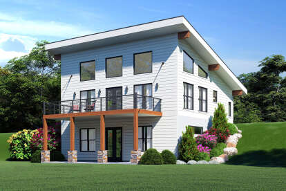 House Plan House Plan #28268 Angled Rear Elevation
