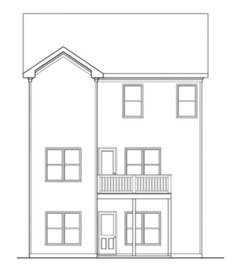 Narrow Lot House Plan #009-00124 Elevation Photo
