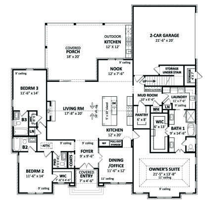 Main Floor  for House Plan #4195-00050