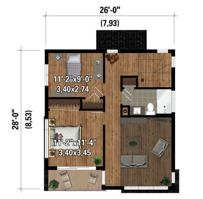 Second Floor for House Plan #6146-00551