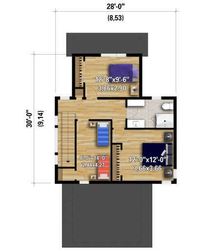 Second Floor for House Plan #6146-00555