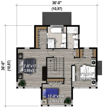 Second Floor for House Plan #6146-00556