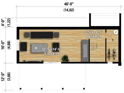 Basement for House Plan #6146-00559
