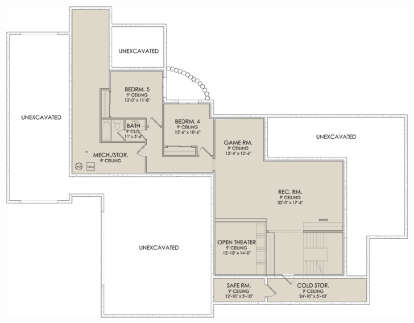 In Ground Basement for House Plan #6422-00021