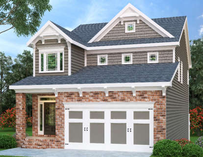 Narrow Lot House Plan #009-00126 Elevation Photo
