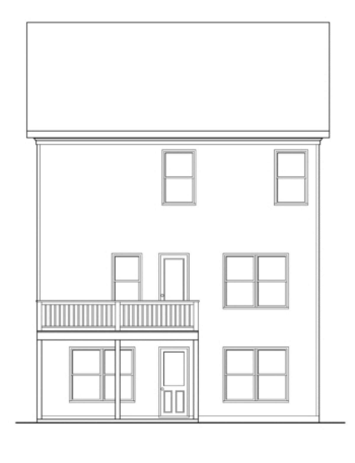 Narrow Lot House Plan #009-00126 Elevation Photo