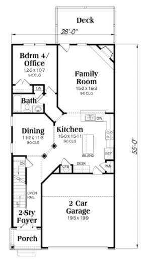 Main Floor for House Plan #009-00126