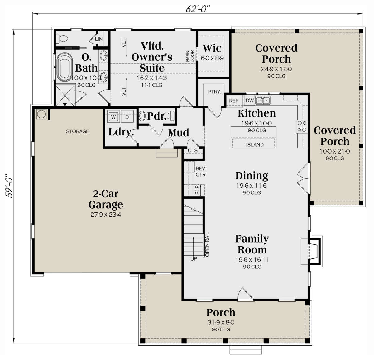 Main Floor for House Plan #009-00319