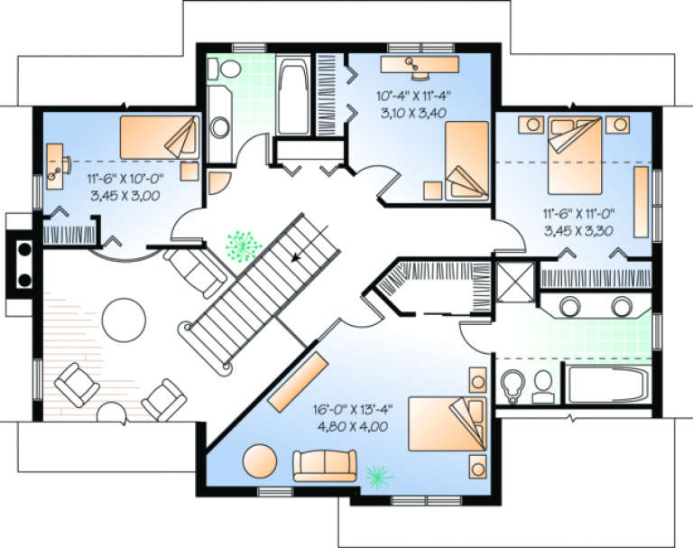 House Plan House Plan #283 Drawing 2