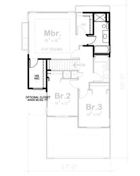 Alternate Second Floor Layout for House Plan #402-01772