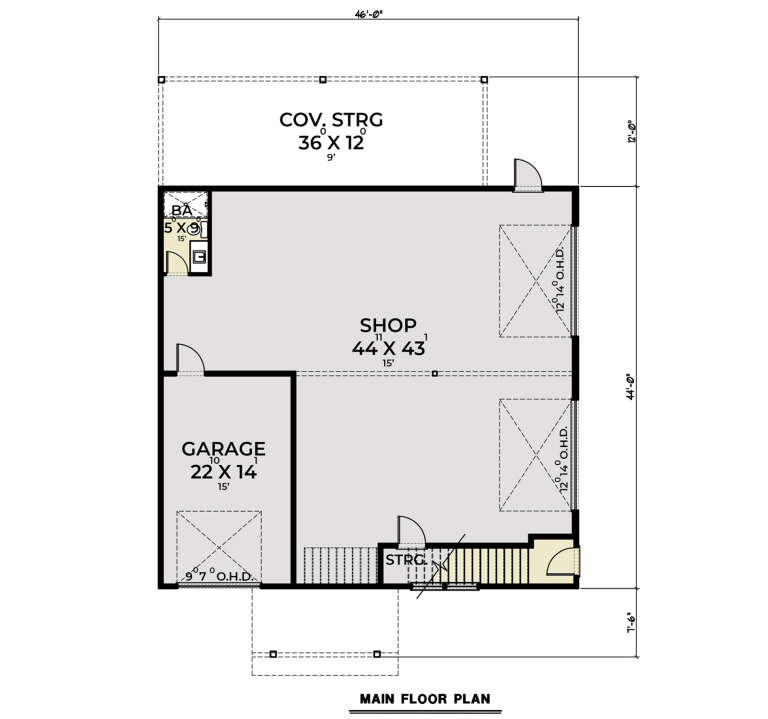 Modern 3 Car Garage Plan - 1,792 Square Feet, 4 Bedrooms, 3 Bathrooms ...