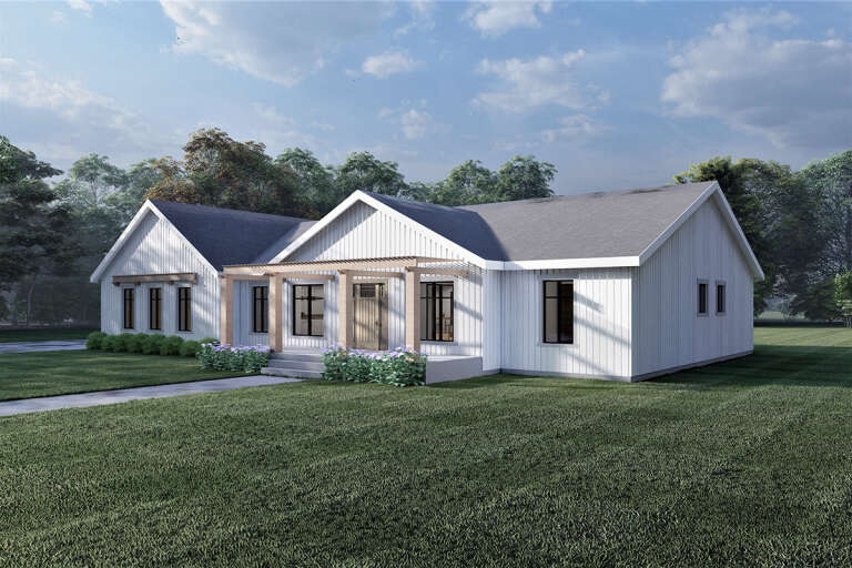 Modern Farmhouse House Plan #6422-00024 Elevation Photo