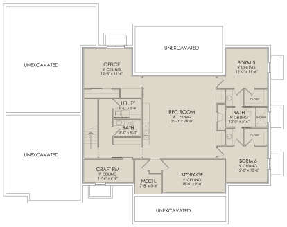 In Ground Basement for House Plan #6422-00024