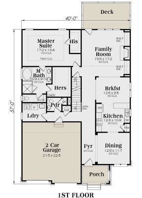 Main Floor for House Plan #009-00129