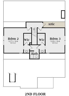 Second Floor for House Plan #009-00129