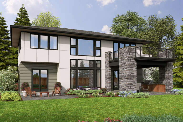 Contemporary House Plan #2559-00958 Elevation Photo