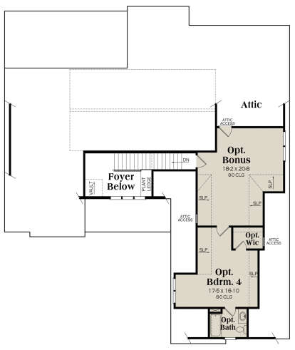 Optional Second Floor for House Plan #009-00320