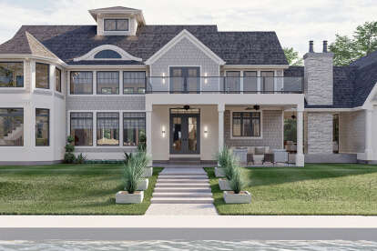 Lake Front House Plan #963-00722 Elevation Photo