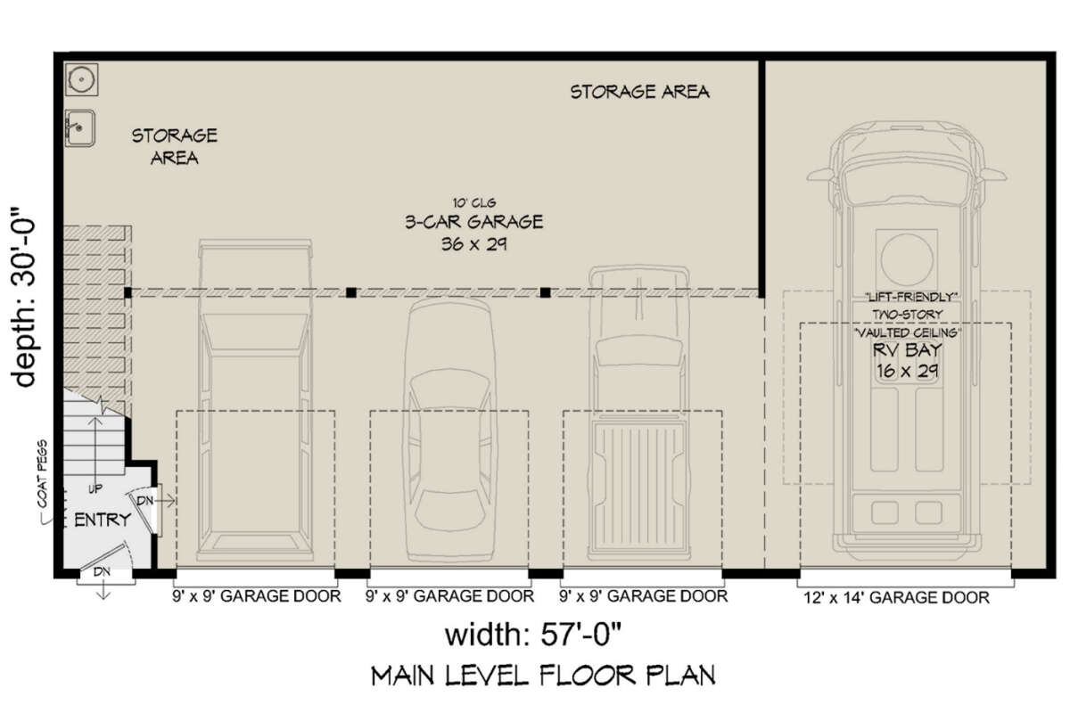 Garage Floor for House Plan #940-00689