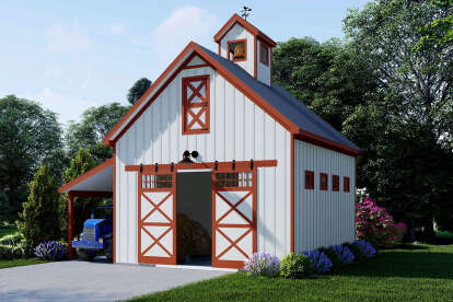 One Car Barn Pattern Barn 1 Car Garage Plan - 1,528 Square Feet | Floor Plan #940-00690 ...