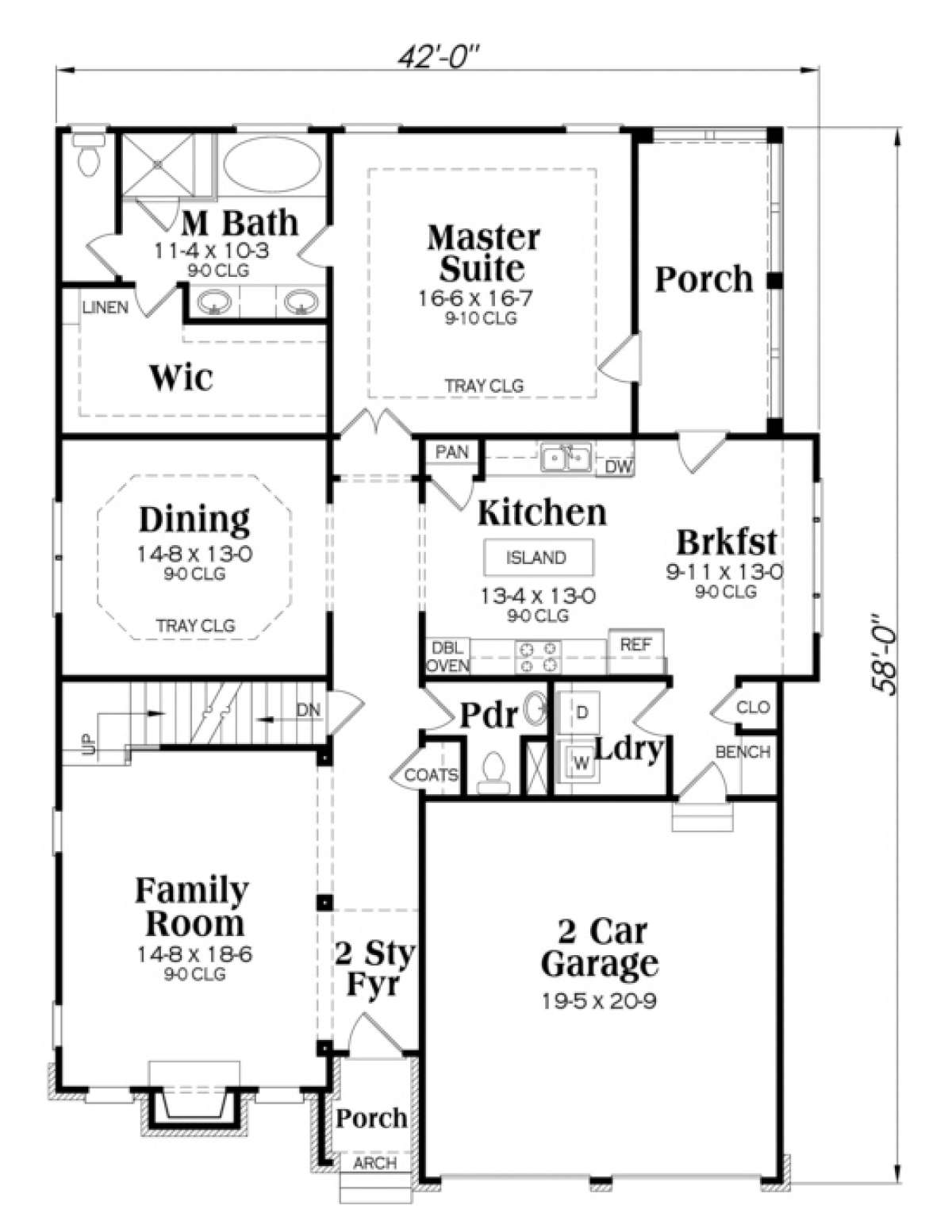 Main Floor for House Plan #009-00131