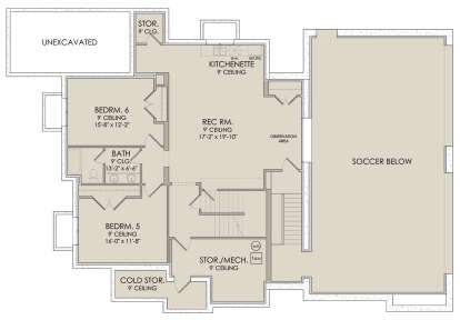 In Ground Basement for House Plan #6422-00030