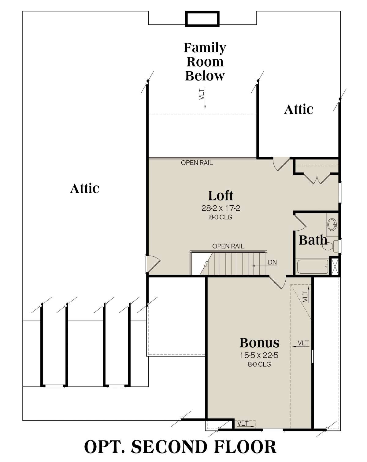 Optional Second Floor for House Plan #009-00132