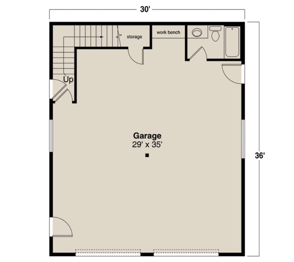 Garage Floor for House Plan #035-01041