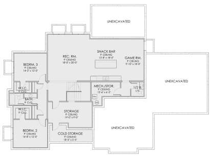 Basement for House Plan #6422-00031
