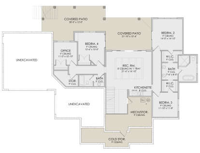 Walkout Basement for House Plan #6422-00032