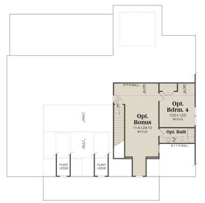 Optional Second Floor for House Plan #009-00321