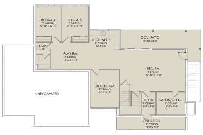 Walkout Basement for House Plan #6422-00034