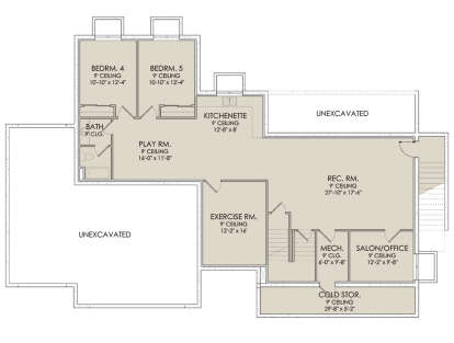 In Ground Basement for House Plan #6422-00034