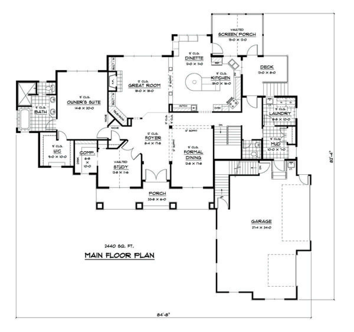Main Floor for House Plan #098-00034