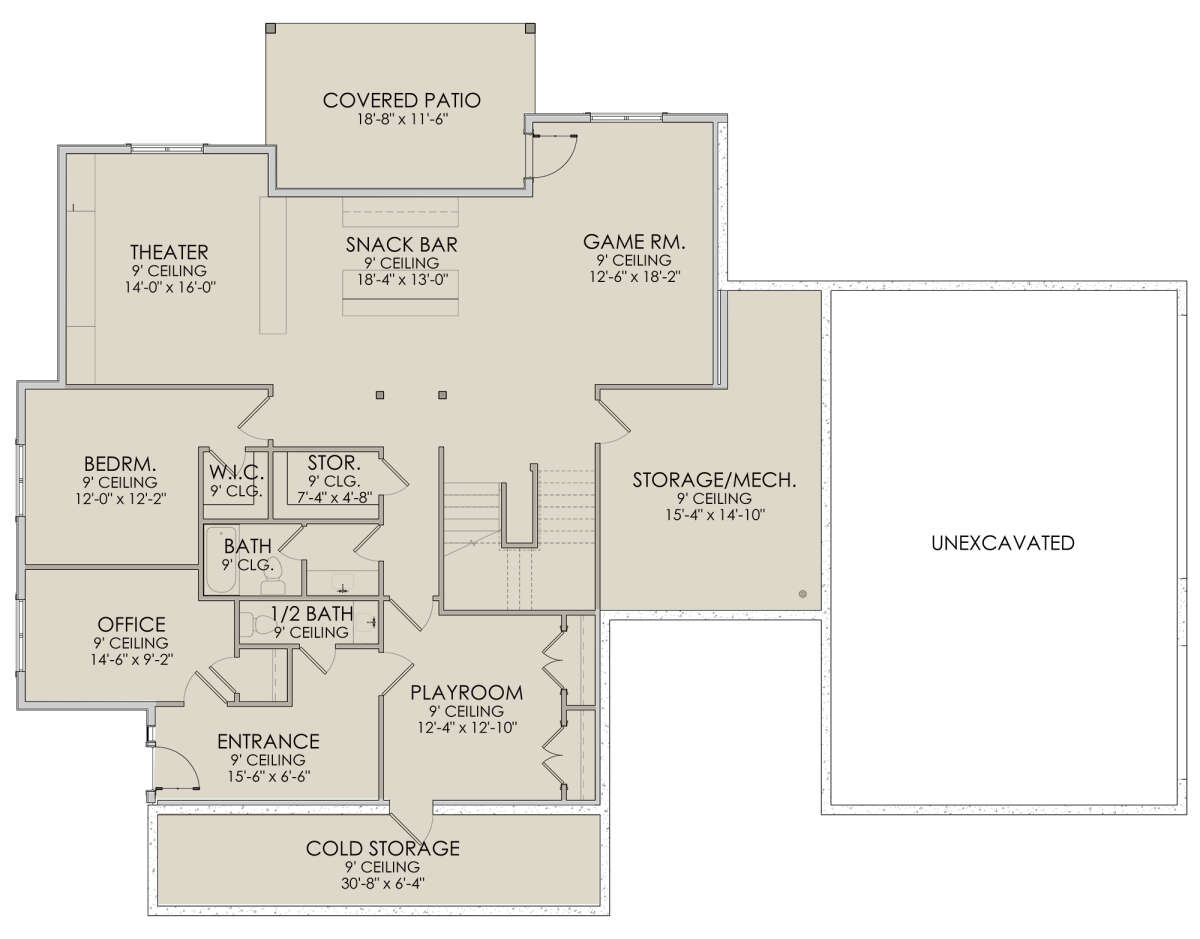 Walkout Basement for House Plan #6422-00036