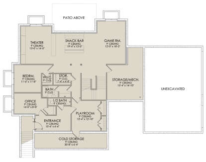 In Ground Basement for House Plan #6422-00036