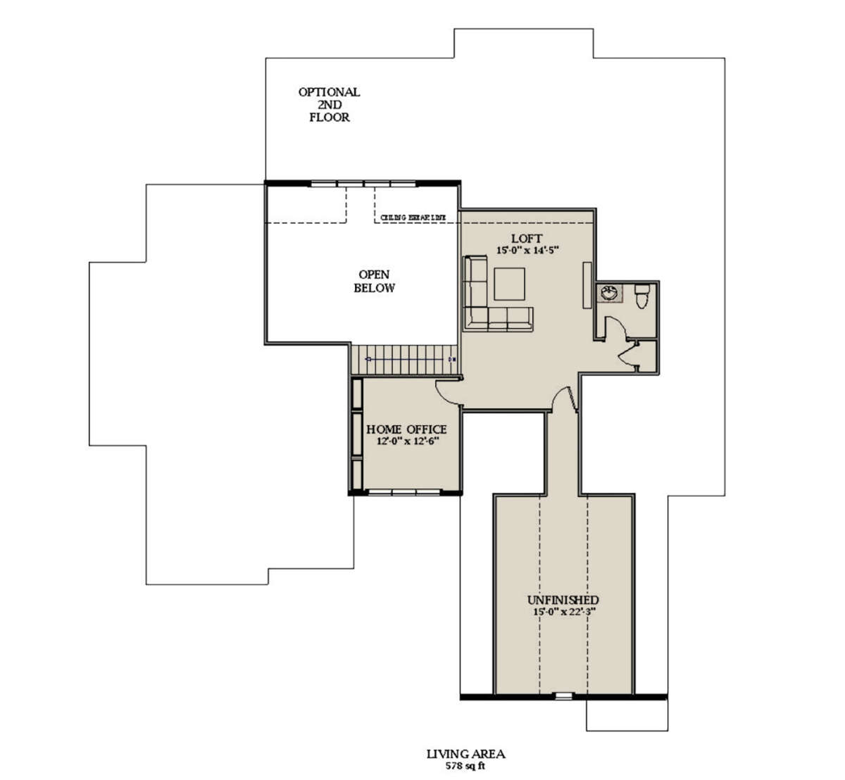 Optional Second Floor for House Plan #6849-00136