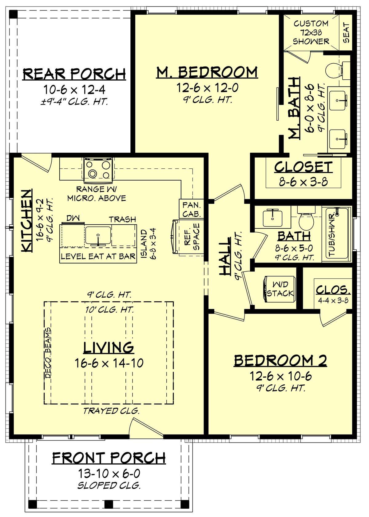 Modern Farmhouse Plan: 981 Square Feet, 2 Bedrooms, 2 Bathrooms - 041-00320