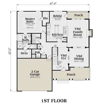Main Floor for House Plan #009-00133