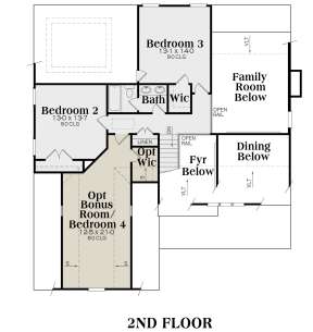 Second Floor for House Plan #009-00133