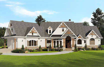 Modern Farmhouse House Plan #699-00352 Elevation Photo