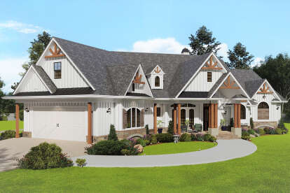 Modern Farmhouse House Plan #699-00352 Elevation Photo