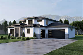 Modern House Plan #6422-00037 Elevation Photo