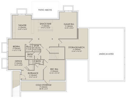 In Ground Basement for House Plan #6422-00038