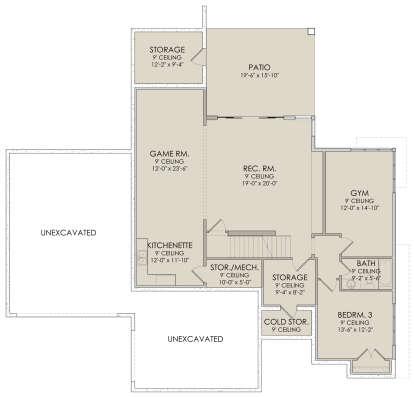 Walkout Basement for House Plan #6422-00039