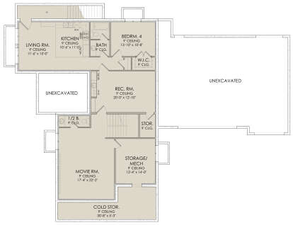 In Ground Basement for House Plan #6422-00040