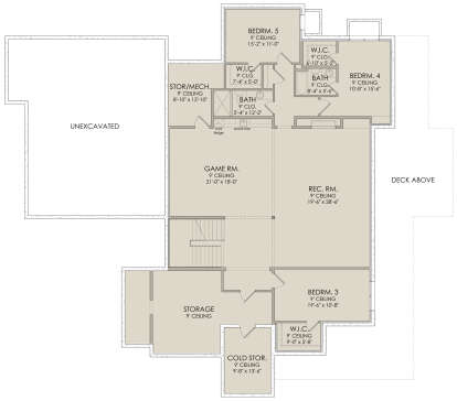 In Ground Basement for House Plan #6422-00041